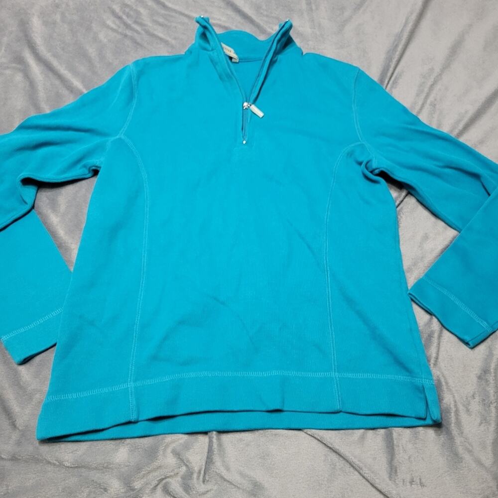 Cutter & Buck Jacket Women Small Blue Drytec 1/4 Zip Long Sleeve Comfort Stretch